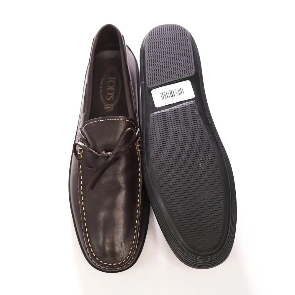 $995 TOD'S - Dark Brown Leather Boat Shoes - US 12.5 (11.5UK)
